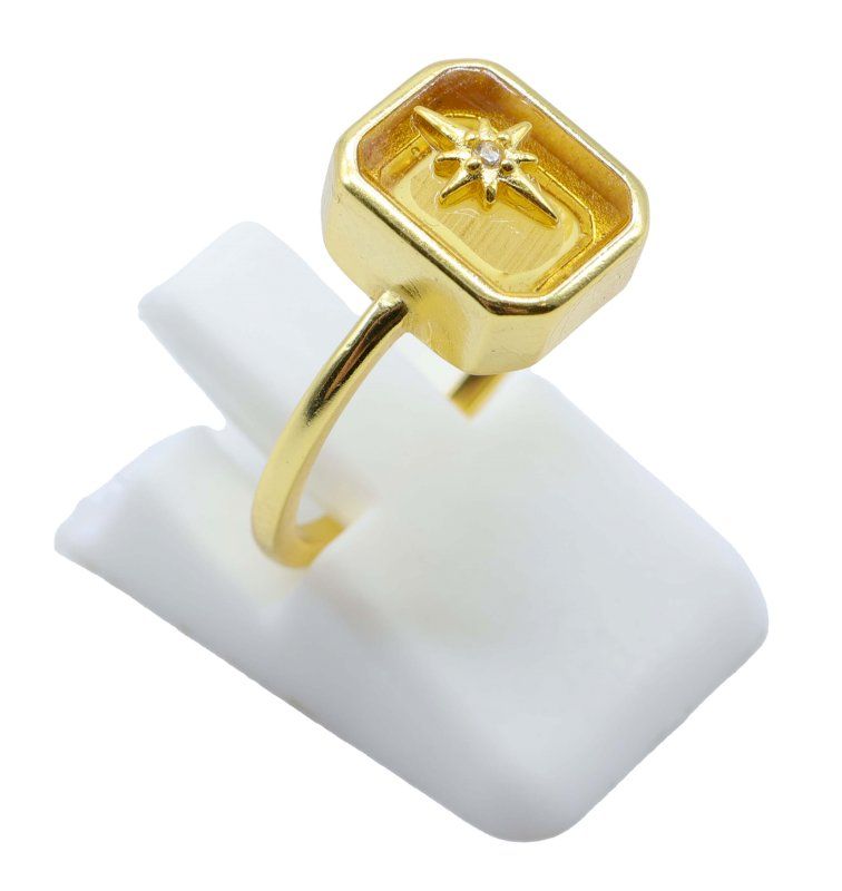 Bague Citrine – Argent 925 plaqué Or