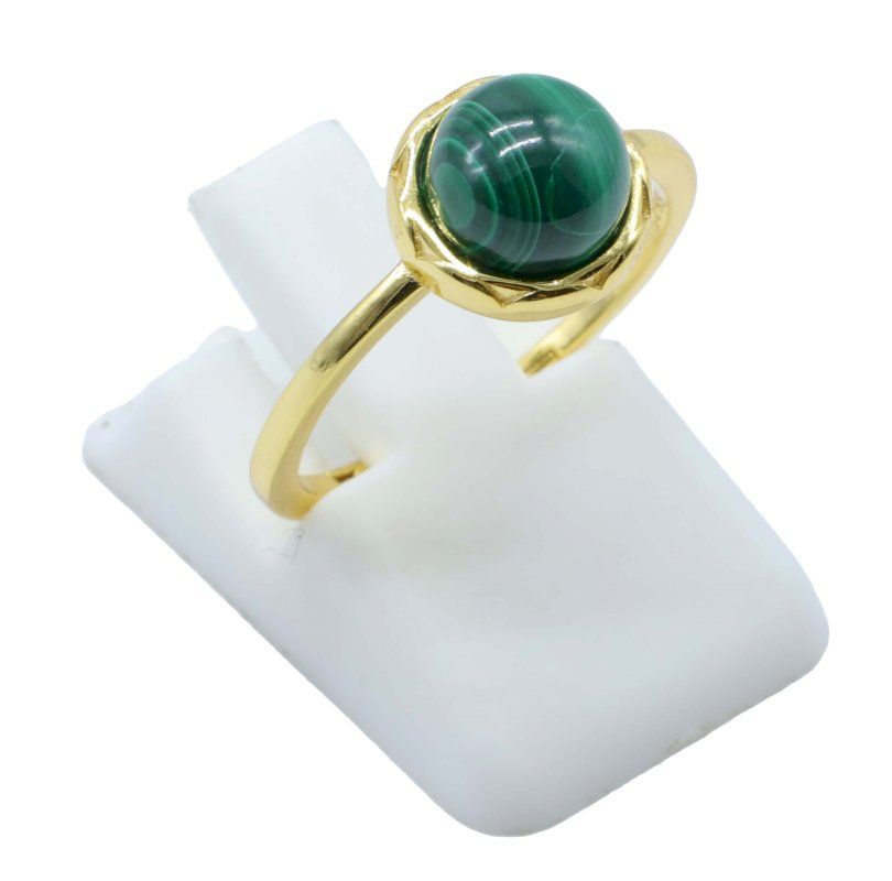 Bague Malachite – Argent 925 plaqué Or