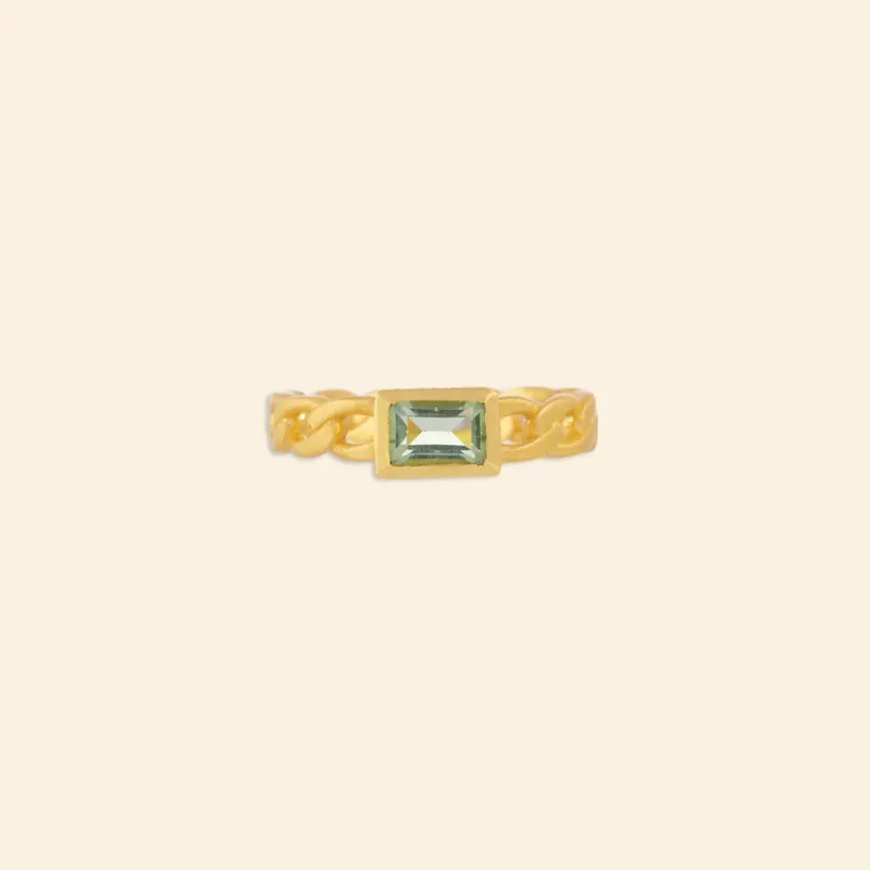 Bague Améthyste verte – Plaqué Or 18 carats Bague Améthyste verte – Plaqué Or 18 carats
