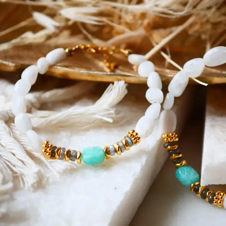 Bracelet Pierre de Lune & Amazonite Bracelet Pierre de Lune & Amazonite
