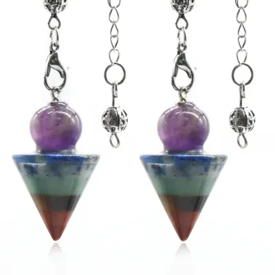 Pendule en Cristal aux Couleurs des Chakras
