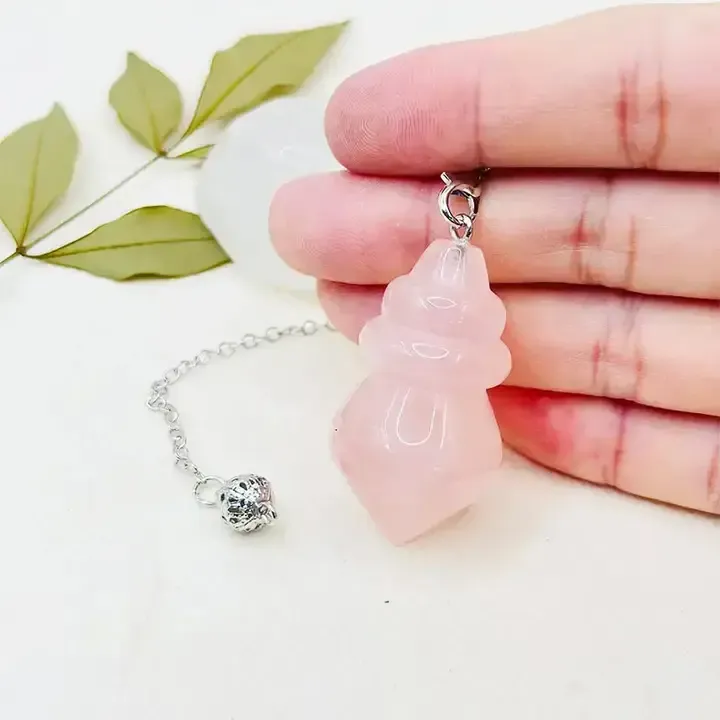 Pendule Rond Double Tour en Quartz Rose