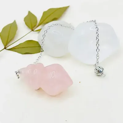 Pendule Rond Double Tour en Quartz Rose