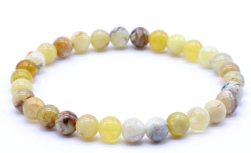 Bracelet Opale Jaune – Perles 6 mm Bracelet Opale Jaune – Perles 6 mm