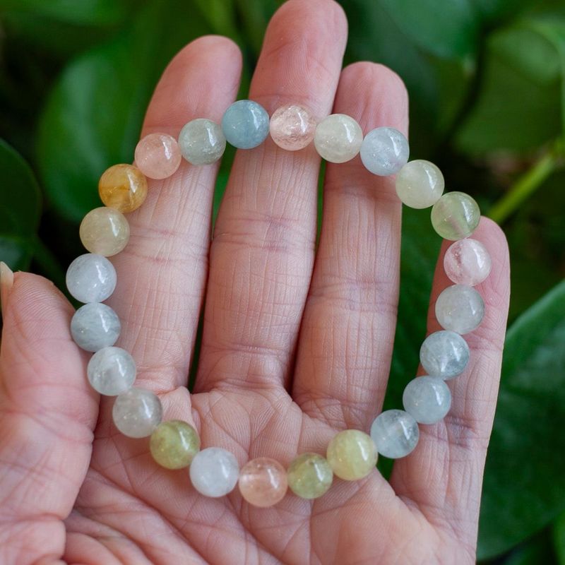 Bracelet Morganite – Perles 8 mm