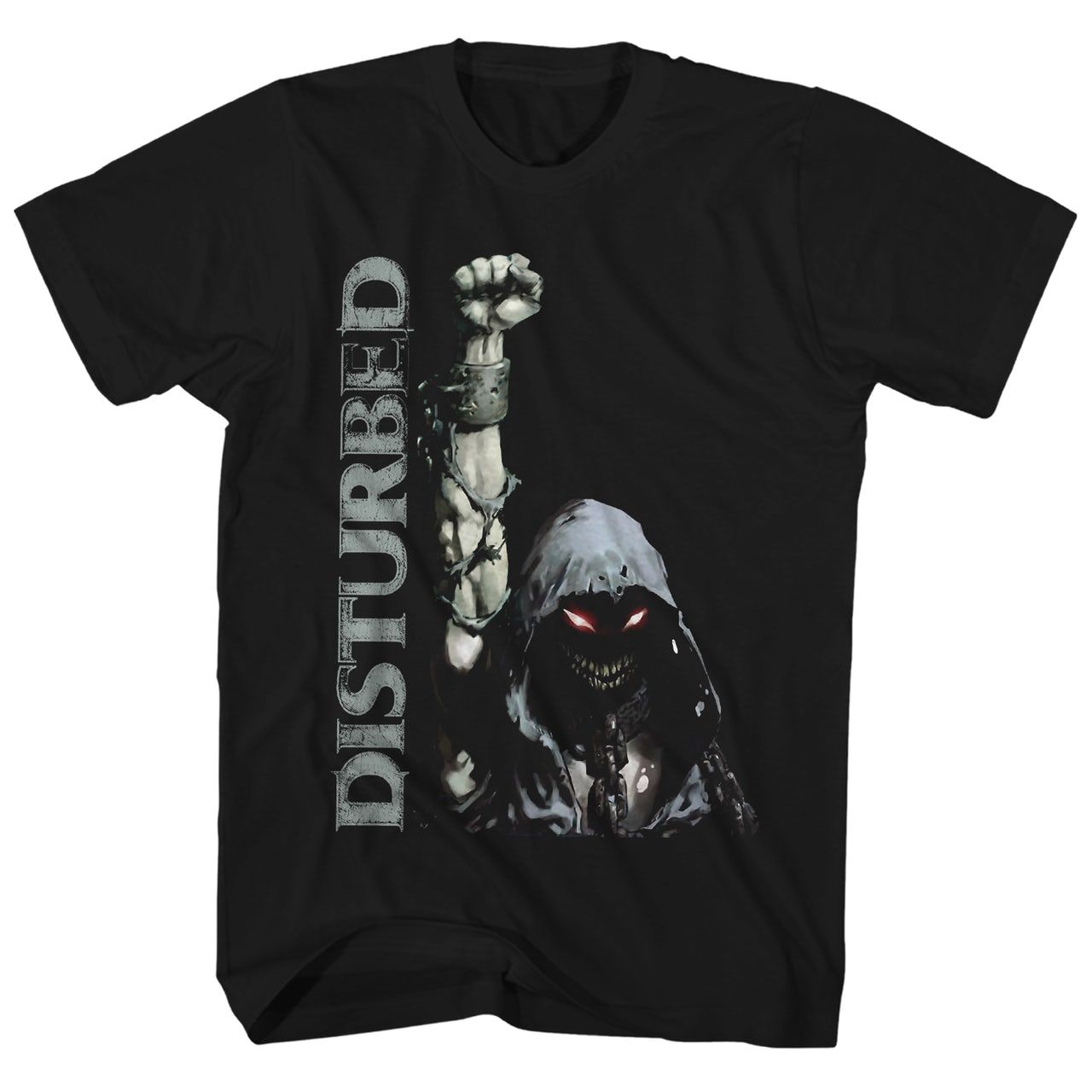 Disturbed Up Yer Fist Mens T Shirt Black Retro Pop Classics