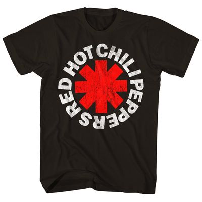 Red Hot Chili Peppers Classic Asterisk Mens T Shirt Black Retro Pop Classics