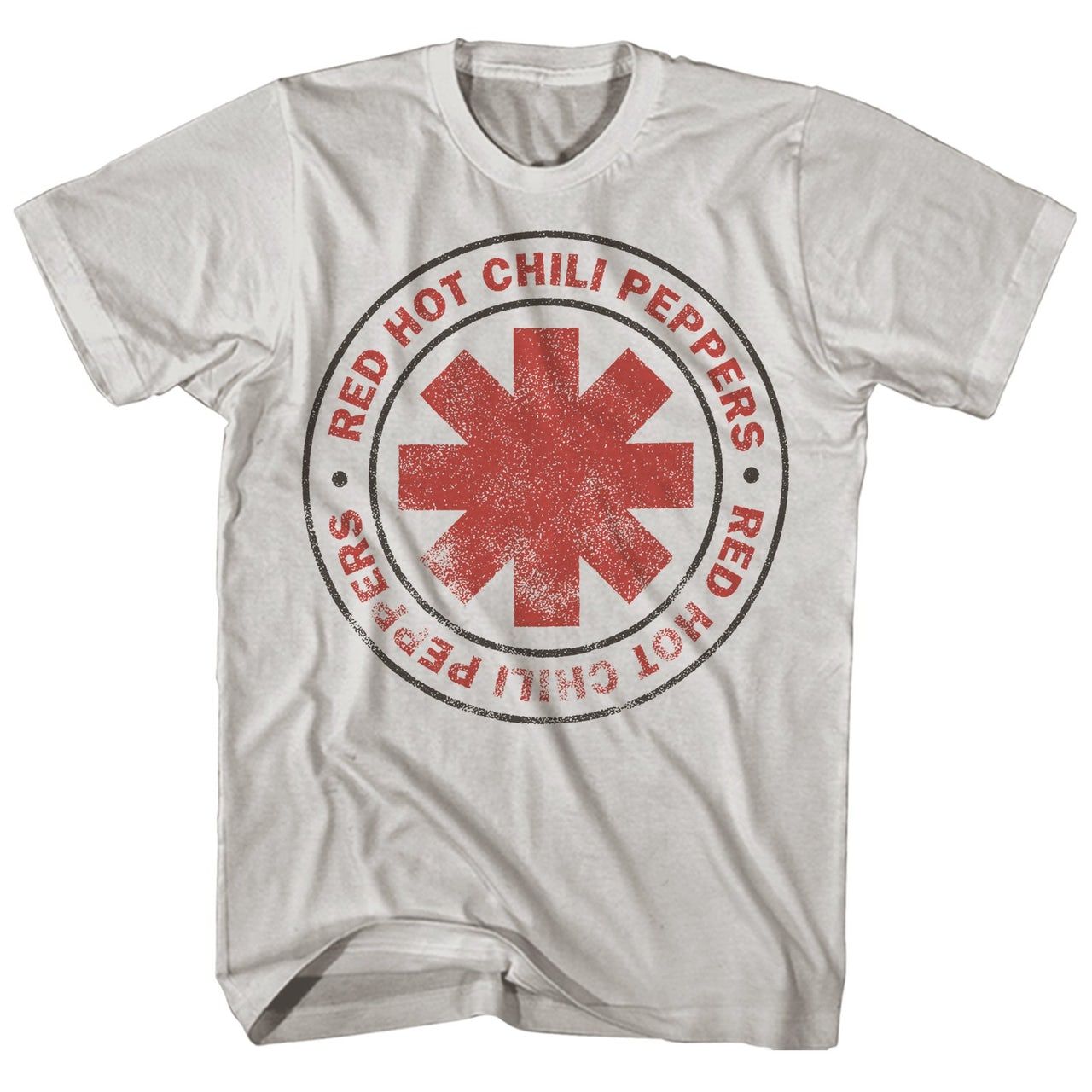 Red Hot Chili Peppers Distressed Logo Mens T Shirt White Retro Pop Classics