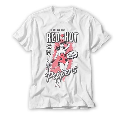 Red Hot Chili Peppers In The Flesh Mens T Shirt White Retro Pop Classics