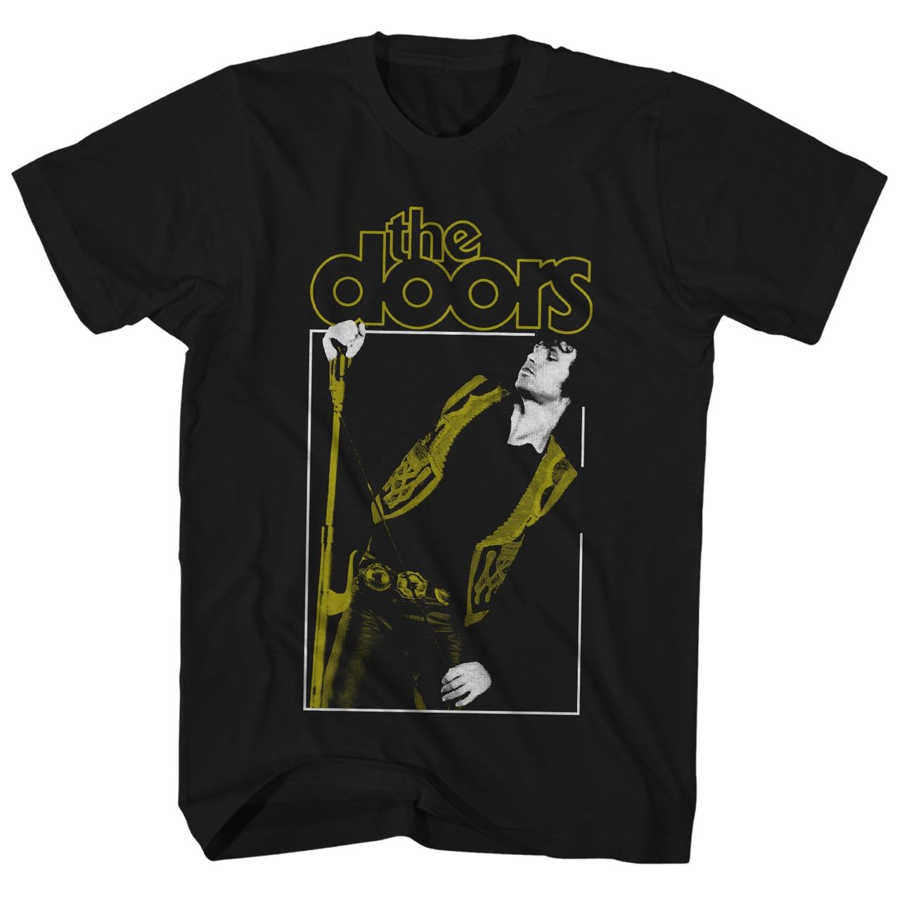 The Doors Jim Morrison Yellow Vest Mens T Shirt Black Retro Pop Classics