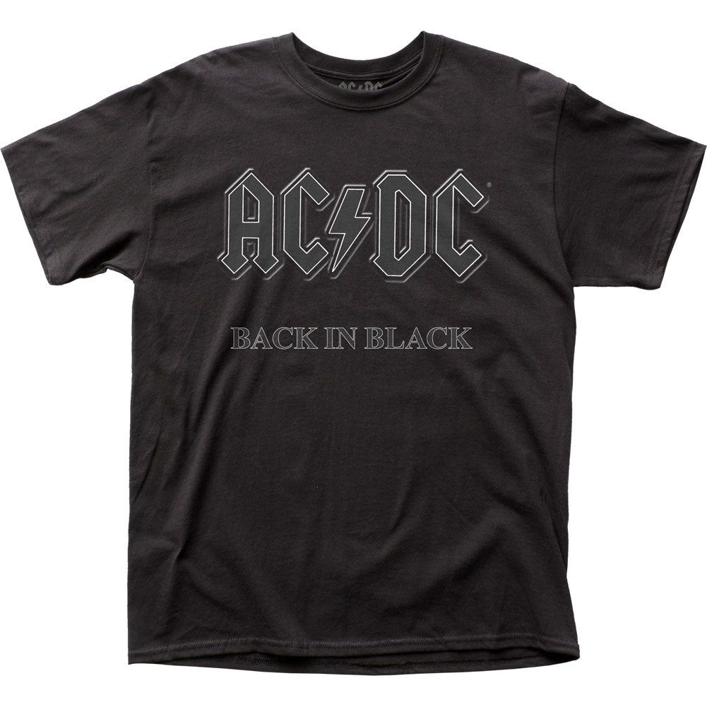 AC/DC Back in Black Mens T Shirt Black Retro Pop Classics
