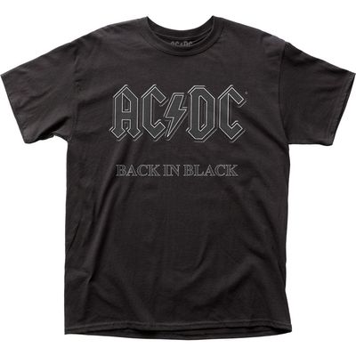 AC/DC Back in Black Mens T Shirt Black Retro Pop Classics