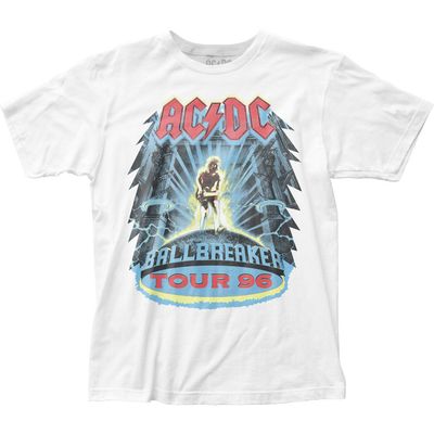 AC/DC Ballbreaker Tour 96 Mens T Shirt White Retro Pop Classics