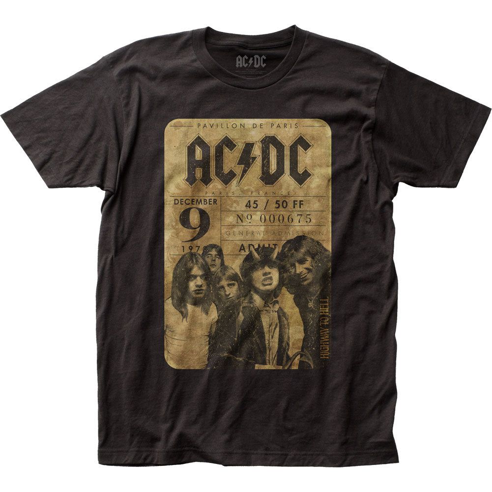 AC/DC Concert Ticket Mens T Shirt Black Retro Pop Classics