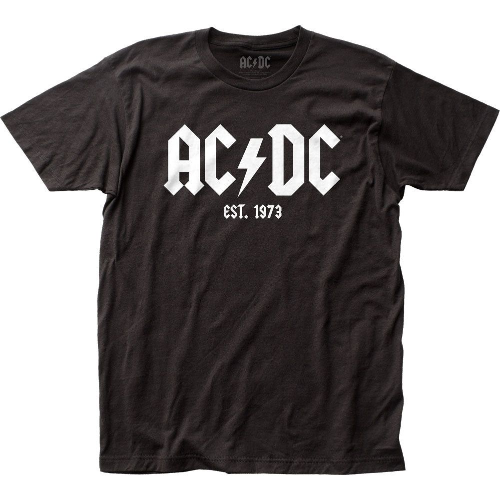 AC/DC Est. 1973 Mens T Shirt Black Retro Pop Classics