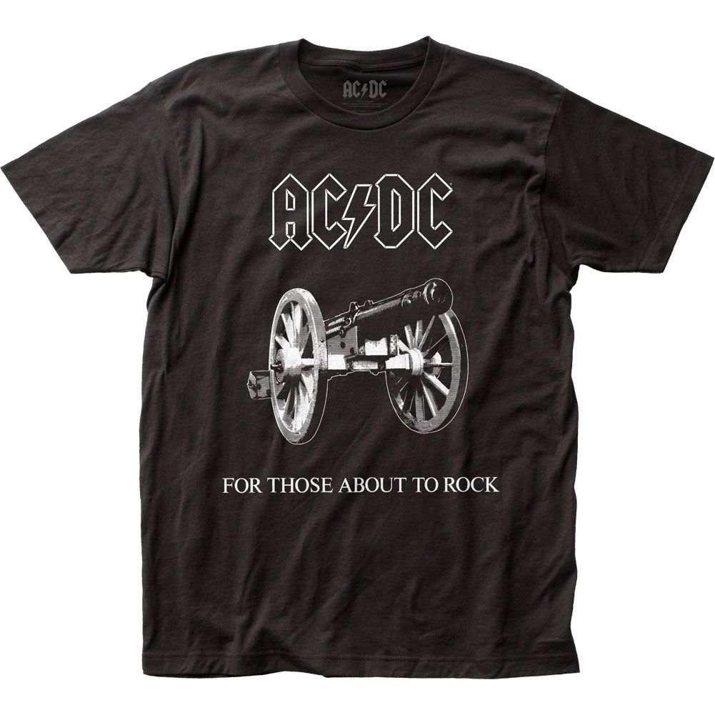 AC/DC For Those About To Rock Mens T Shirt Black Retro Pop Classics