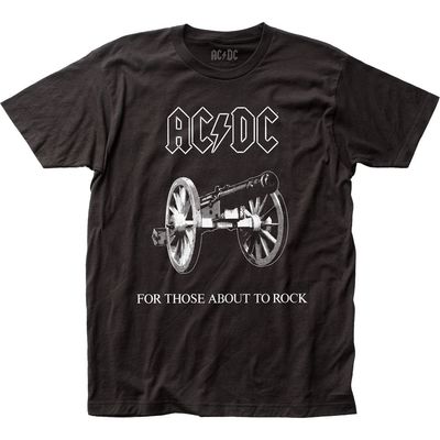 AC/DC For Those About To Rock Mens T Shirt Black Retro Pop Classics