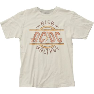 AC/DC High Voltage Mens T Shirt Vintage White Retro Pop Classics
