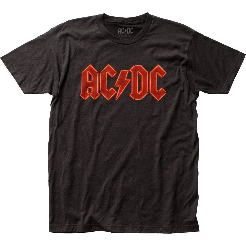 AC/DC Neon Logo Mens T Shirt Black Retro Pop Classics