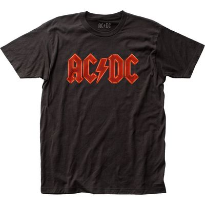 AC/DC Neon Logo Mens T Shirt Black Retro Pop Classics