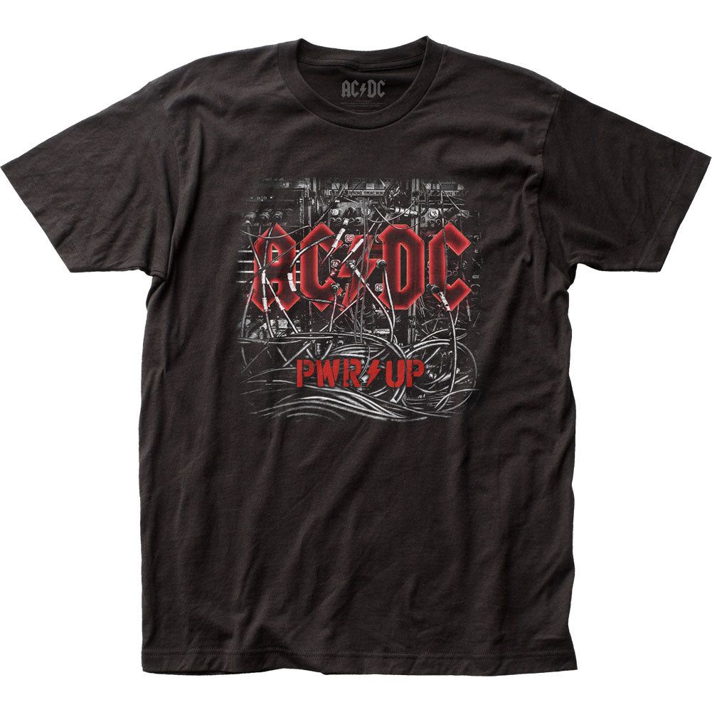 AC/DC PWR Cords Mens T Shirt Black Retro Pop Classics