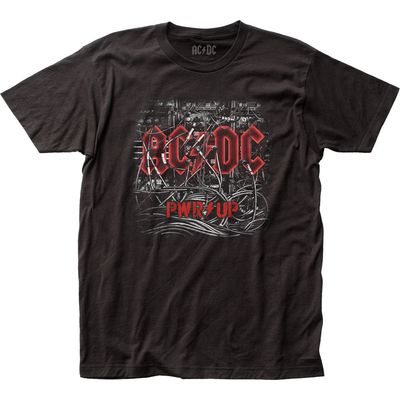 AC/DC PWR Cords Mens T Shirt Black Retro Pop Classics