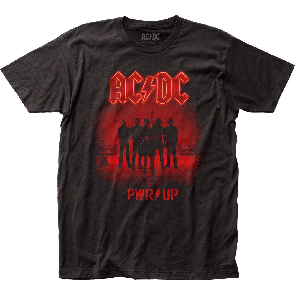 AC/DC PWR Up Mens T Shirt Black Retro Pop Classics