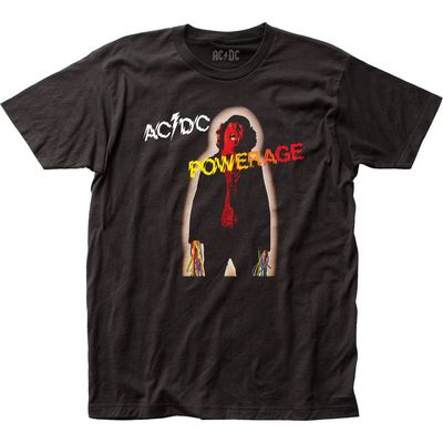 AC/DC Powerage Mens T Shirt Black Retro Pop Classics