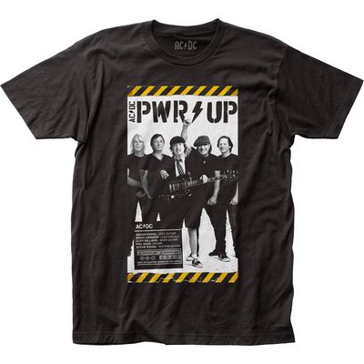 AC/DC PWR Up Poster Mens T Shirt Black Retro Pop Classics