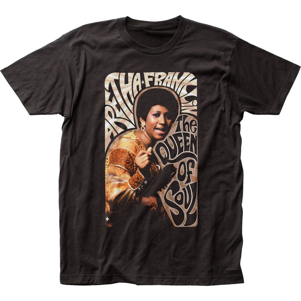 Aretha Franklin Queen of Soul Mens T Shirt Black Retro Pop Classics