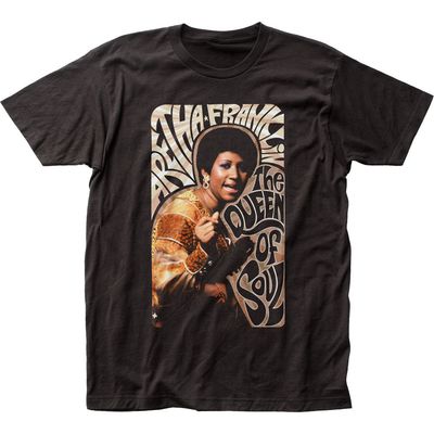 Aretha Franklin Queen of Soul Mens T Shirt Black Retro Pop Classics