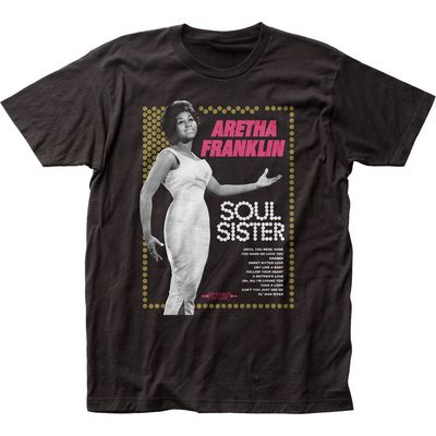 Aretha Franklin Soul Sister Mens T Shirt Black Retro Pop Classics