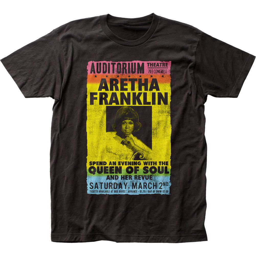 Aretha Franklin Tribute Poster Mens T Shirt Black Retro Pop Classics
