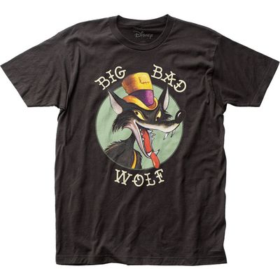 Big Bad Wolf Mens T Shirt Black Retro Pop Classics