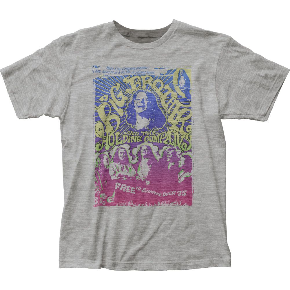Big Brother &amp; the Holding Co. Vintage Handbill Mens T Shirt Grey Retro Pop Classics