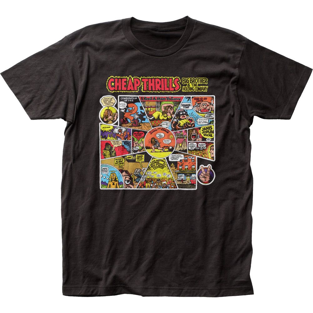 Big Brother &amp; the Holding Co. Cheap Thrills Mens T Shirt Black Retro Pop Classics