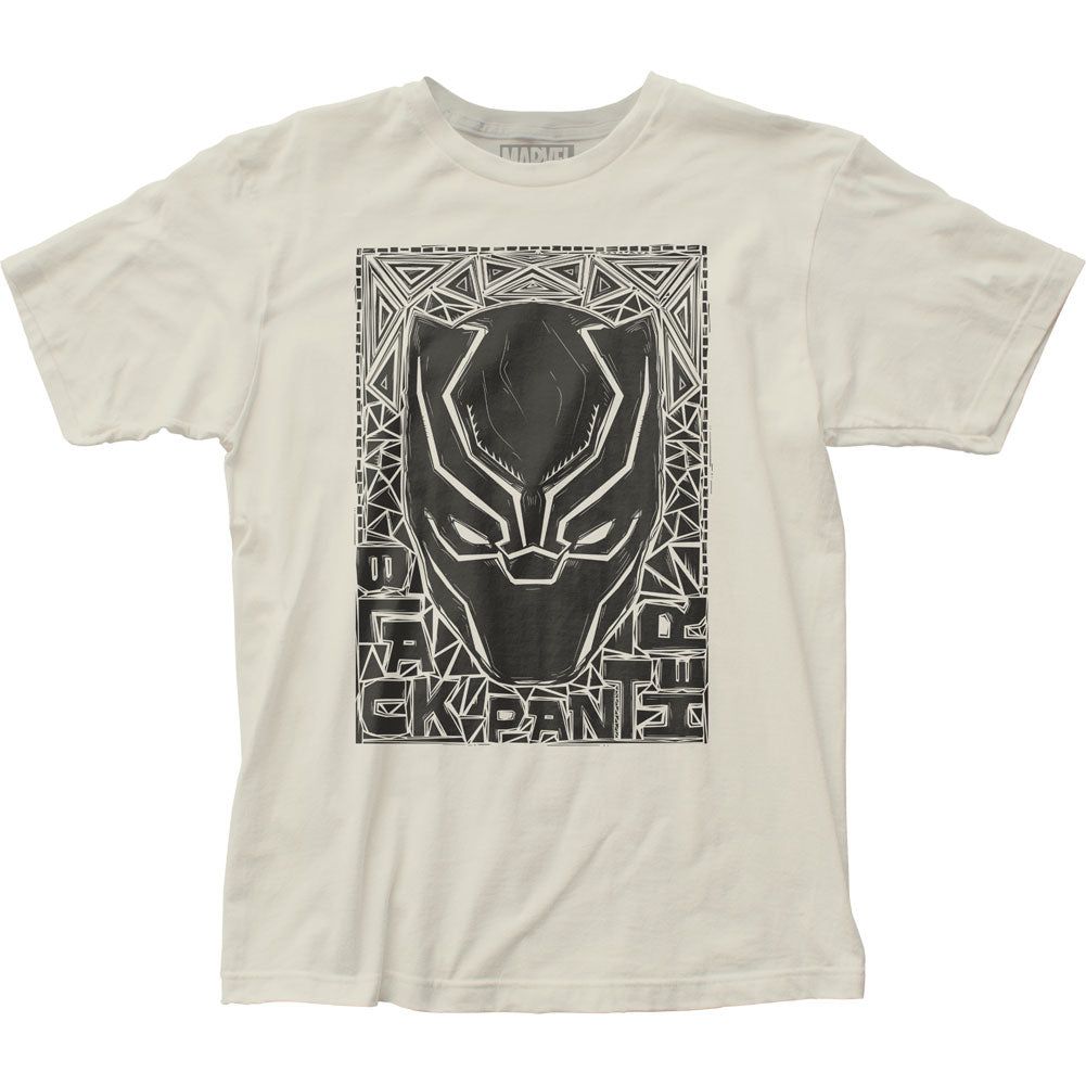 Black Panther Black Panther Woodcut Mens T Shirt Vintage White Retro Pop Classics