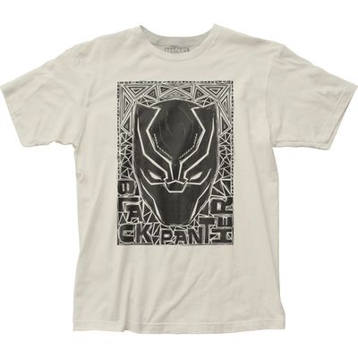 Black Panther Black Panther Woodcut Mens T Shirt Vintage White Retro Pop Classics