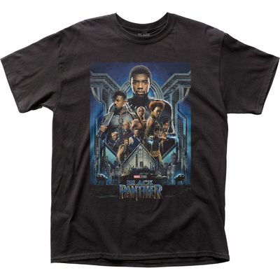 Black Panther Poster Mens T Shirt Black Retro Pop Classics