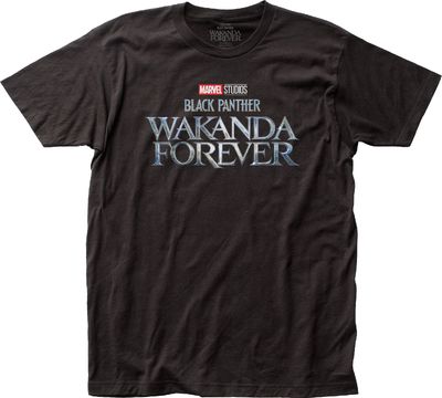 Black Panther Wakanda Forever Title Mens T Shirt Black Retro Pop Classics