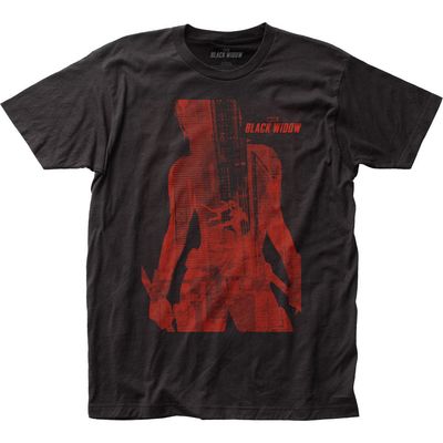 Black Widow BW Silhouette Mens T Shirt Black Retro Pop Classics
