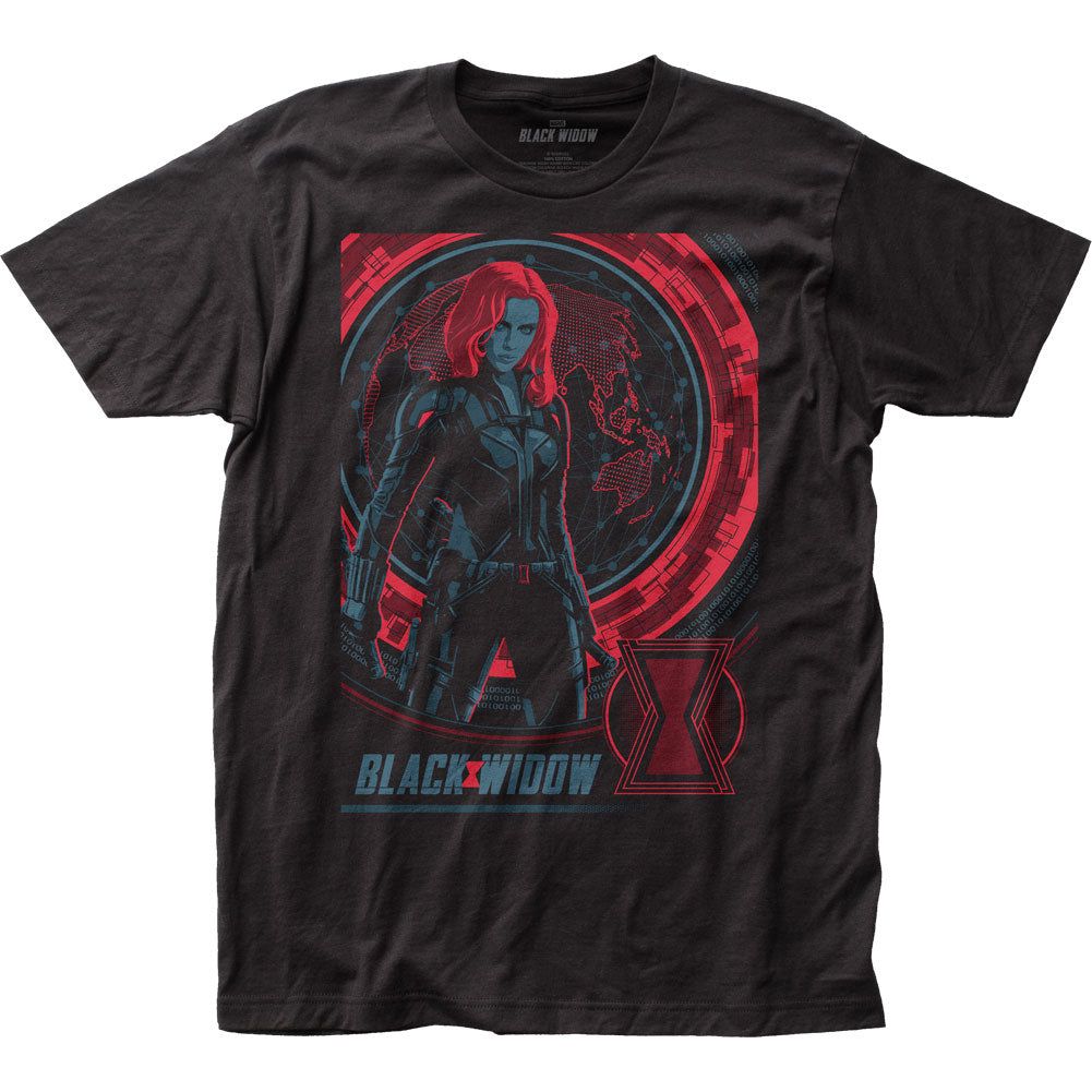 Black Widow Global Poster Mens T Shirt Black Retro Pop Classics