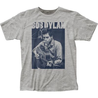 Bob Dylan Harmonica Mens T Shirt Grey Retro Pop Classics