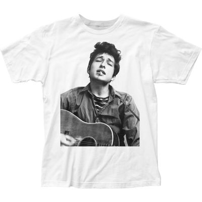 Bob Dylan Portrait Mens T Shirt White Retro Pop Classics