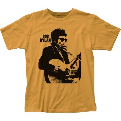 Bob Dylan Silhouette Mens T Shirt Gold Retro Pop Classics