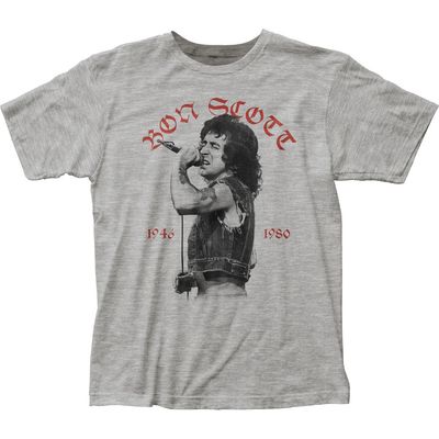 Bon Scott 1946-1980 Mens T Shirt Sport Grey Retro Pop Classics