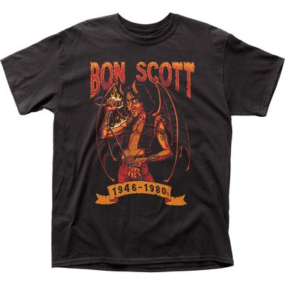 Bon Scott Diablo Bon Mens T Shirt Black Retro Pop Classics