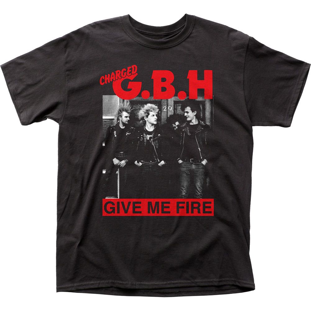 Charged C.B.H. Give Me Fire Mens T Shirt Black Retro Pop Classics