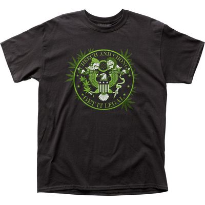 Cheech &amp; Chong Get It Legal Mens T Shirt Black Retro Pop Classics