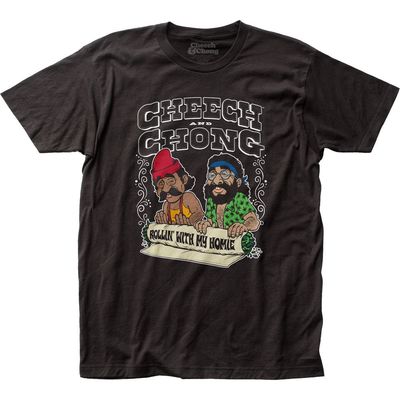 Cheech &amp; Chong Rollin Mens T Shirt Black Retro Pop Classics